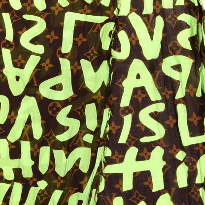 Louis Vuitton Cotton Graffiti Pareo Green 3 of 3