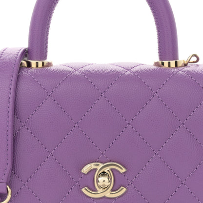 Chanel Caviar Quilted Extra Mini Coco Handle Flap Purple 8 of 10