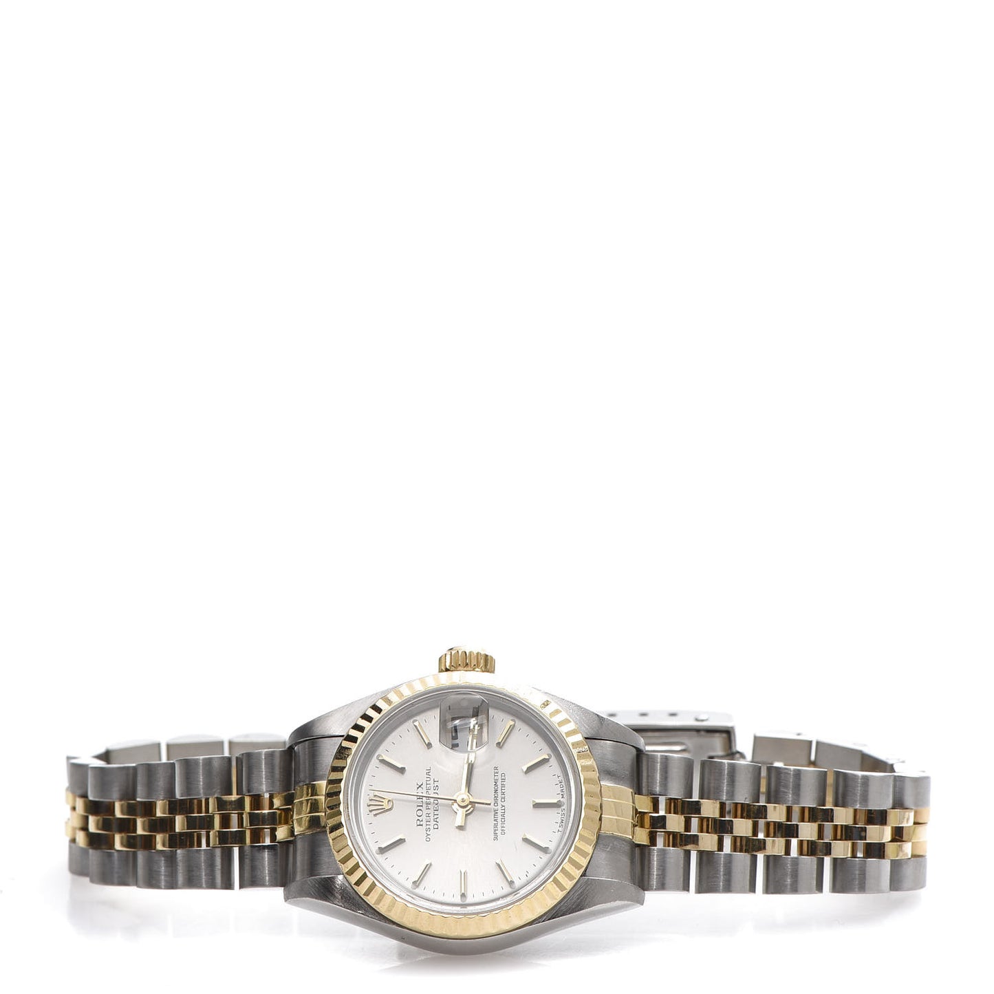 Stainless Steel 18K Yellow Gold 26mm Oyster Perpetual Datejust Watch Silver 69173