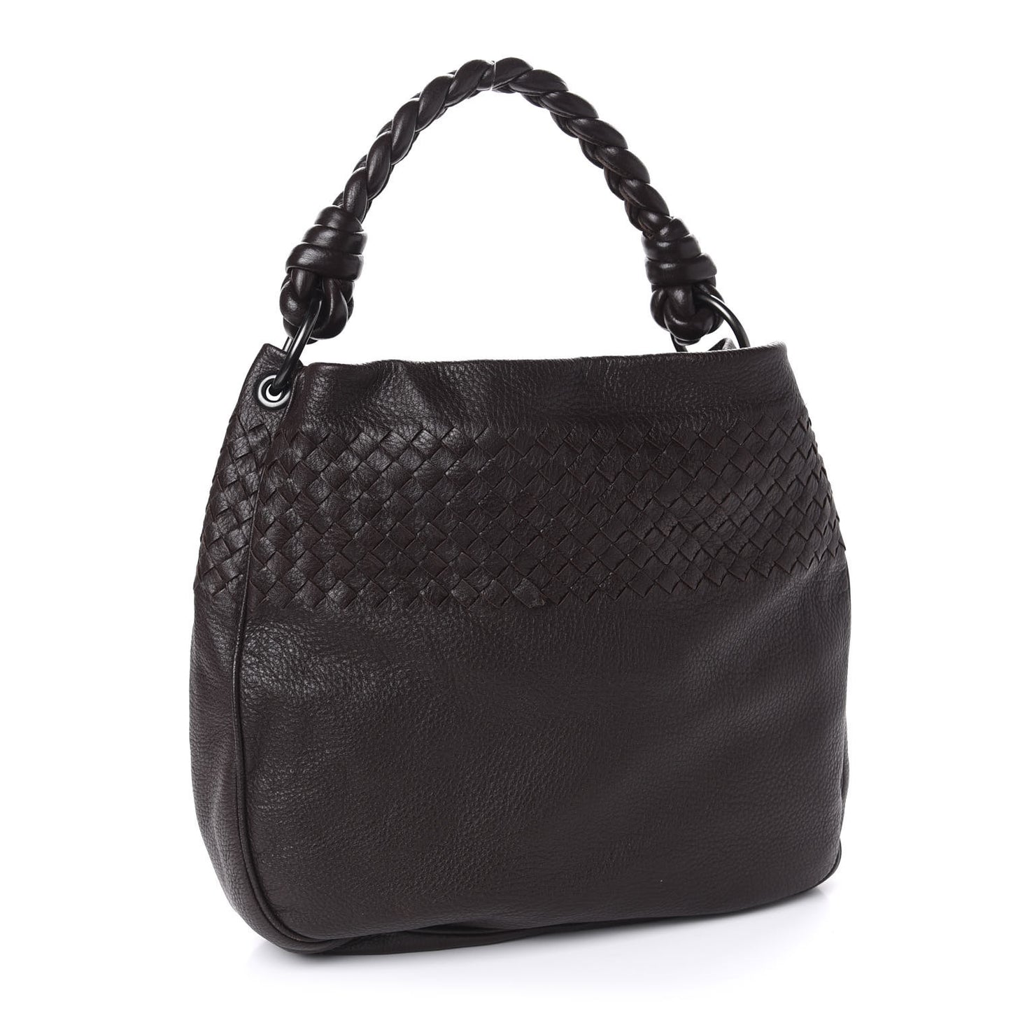 Cervo Intrecciato Shoulder Bag Ebano