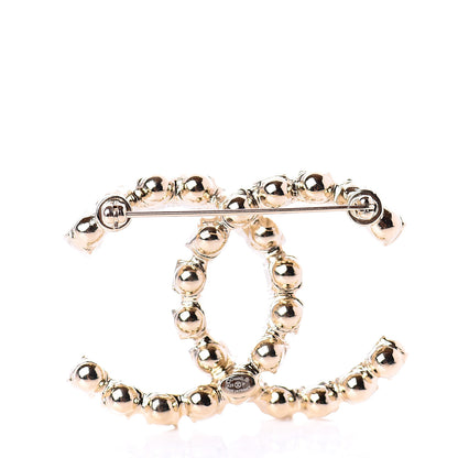 Chanel Crystal Coco's Pearls CC Brooch Light Gold 2 of 4