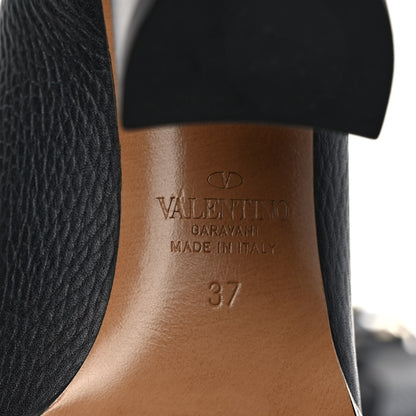 Valentino Garavani Grainy Calfskin Rockstud Chelsea 90mm Ankle Boots 37 Black 6 of 8