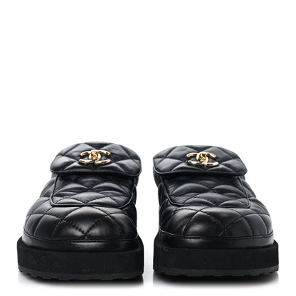 Chanel Lambskin Quilted CC Turnlock Mules 39 Black 3 of 10