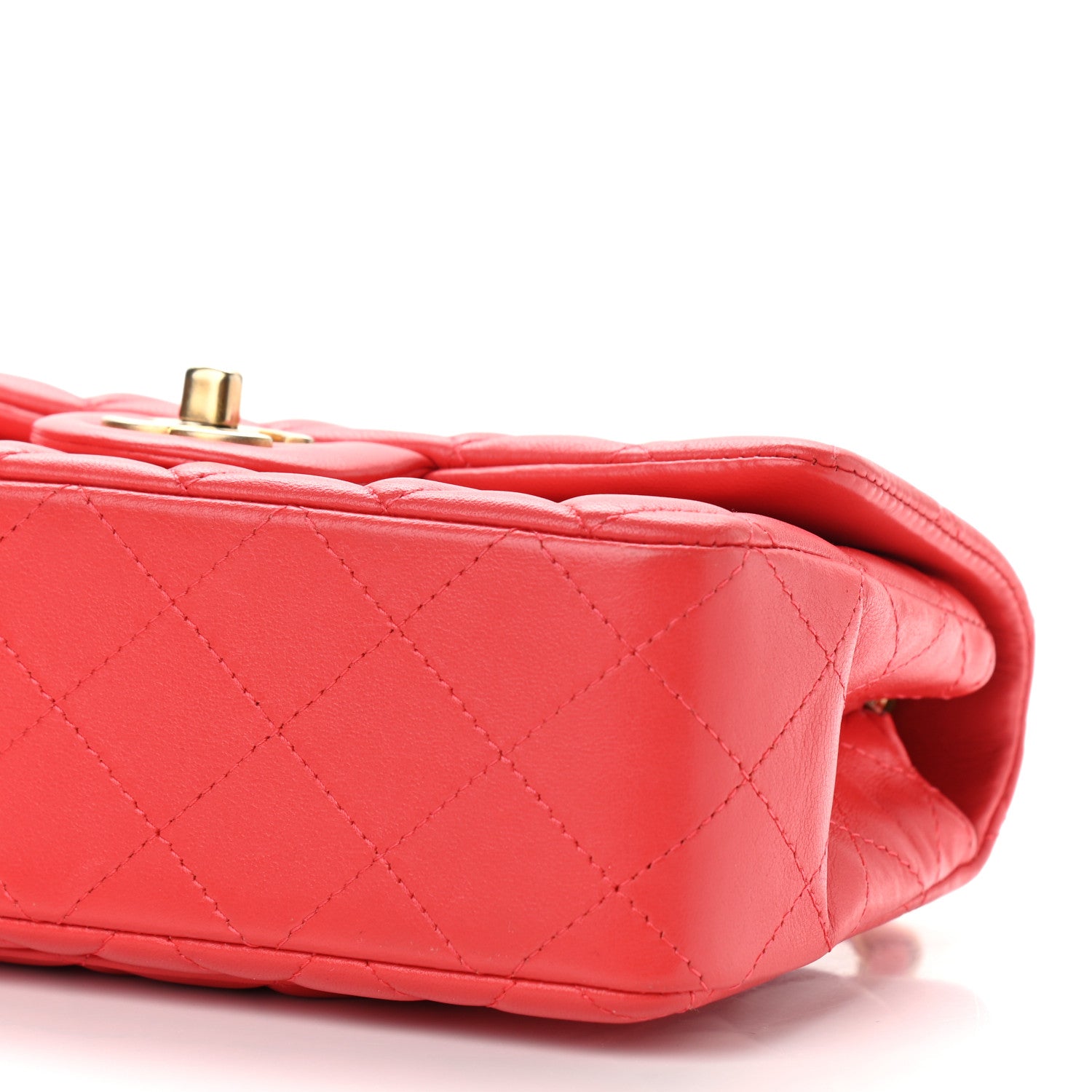 Chanel Lambskin Quilted Mini Rectangular Flap Red 10 of 13