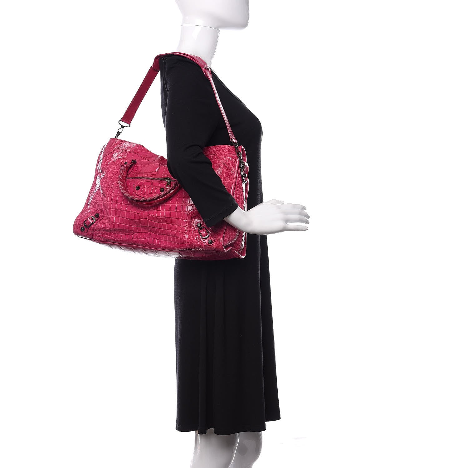 Balenciaga Crocodile City Cypress Magenta 2 of 23