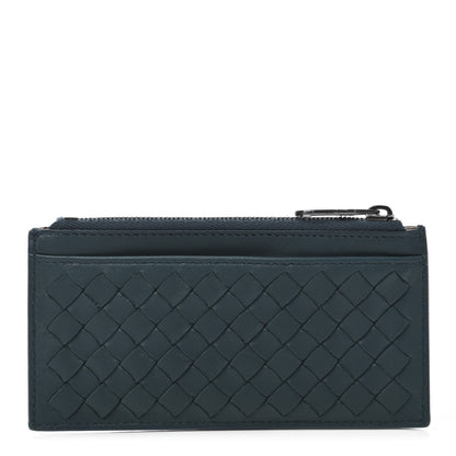 Bottega Veneta Nappa Intrecciato Zip Card Case Denim 1 of 10