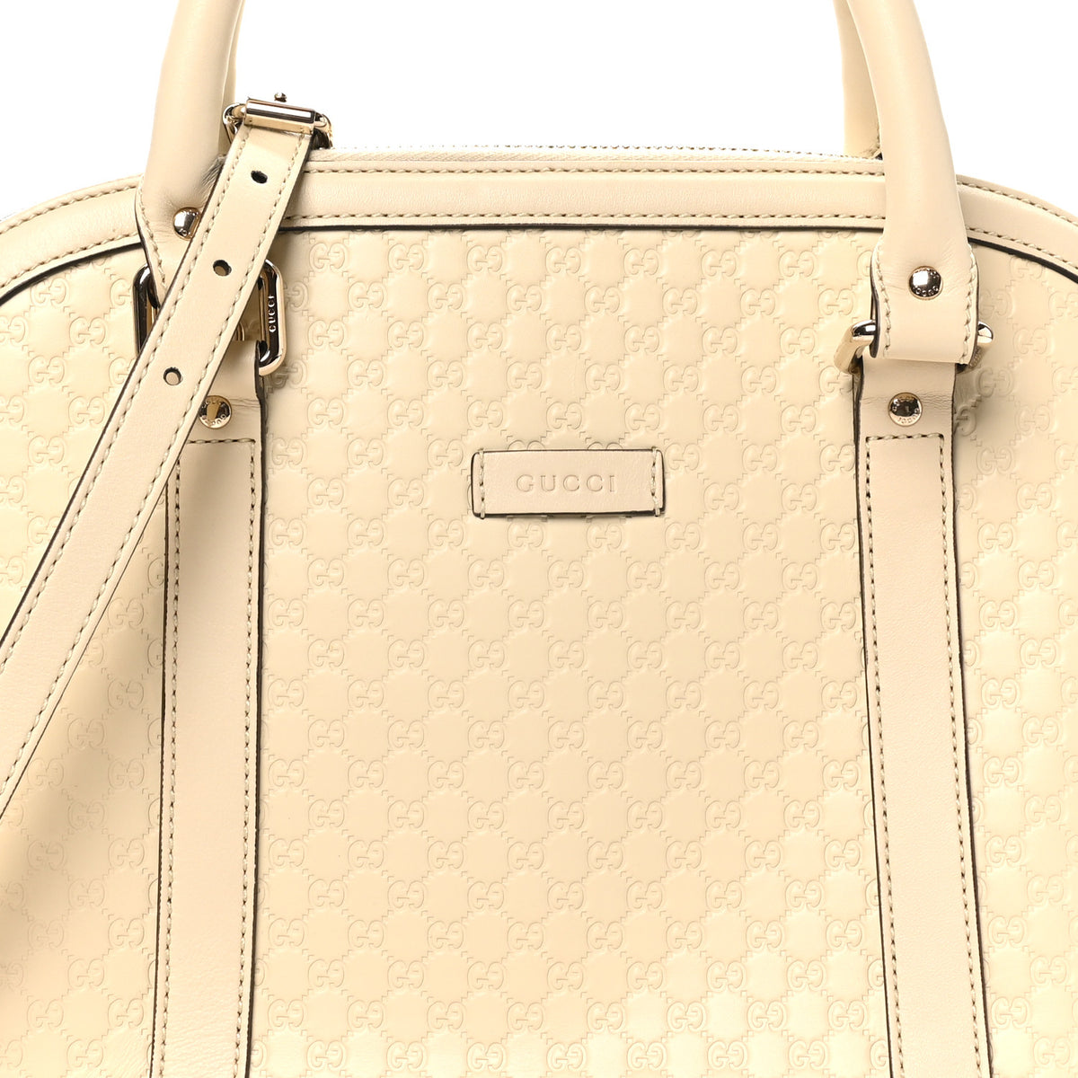 Soft Microguccissima Medium Dome Bag Ivoire
