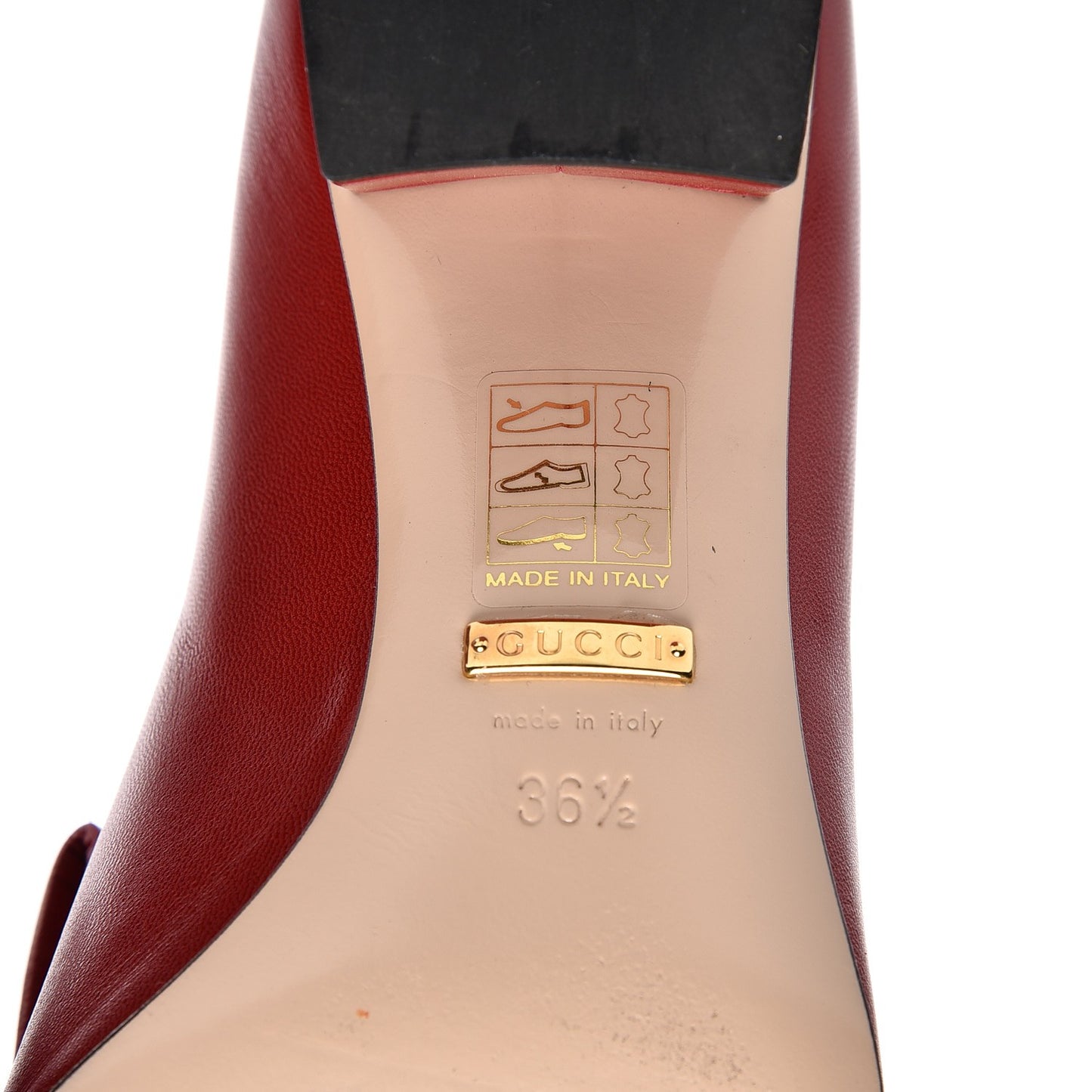Malaga Kid GG Marmont Fringe 50mm Loafer Pumps 36.5 Hibiscus Red