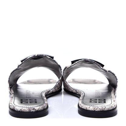 Givenchy Calfskin Python Print 4G Flat Sandals 38 Stone Grey 7 of 11