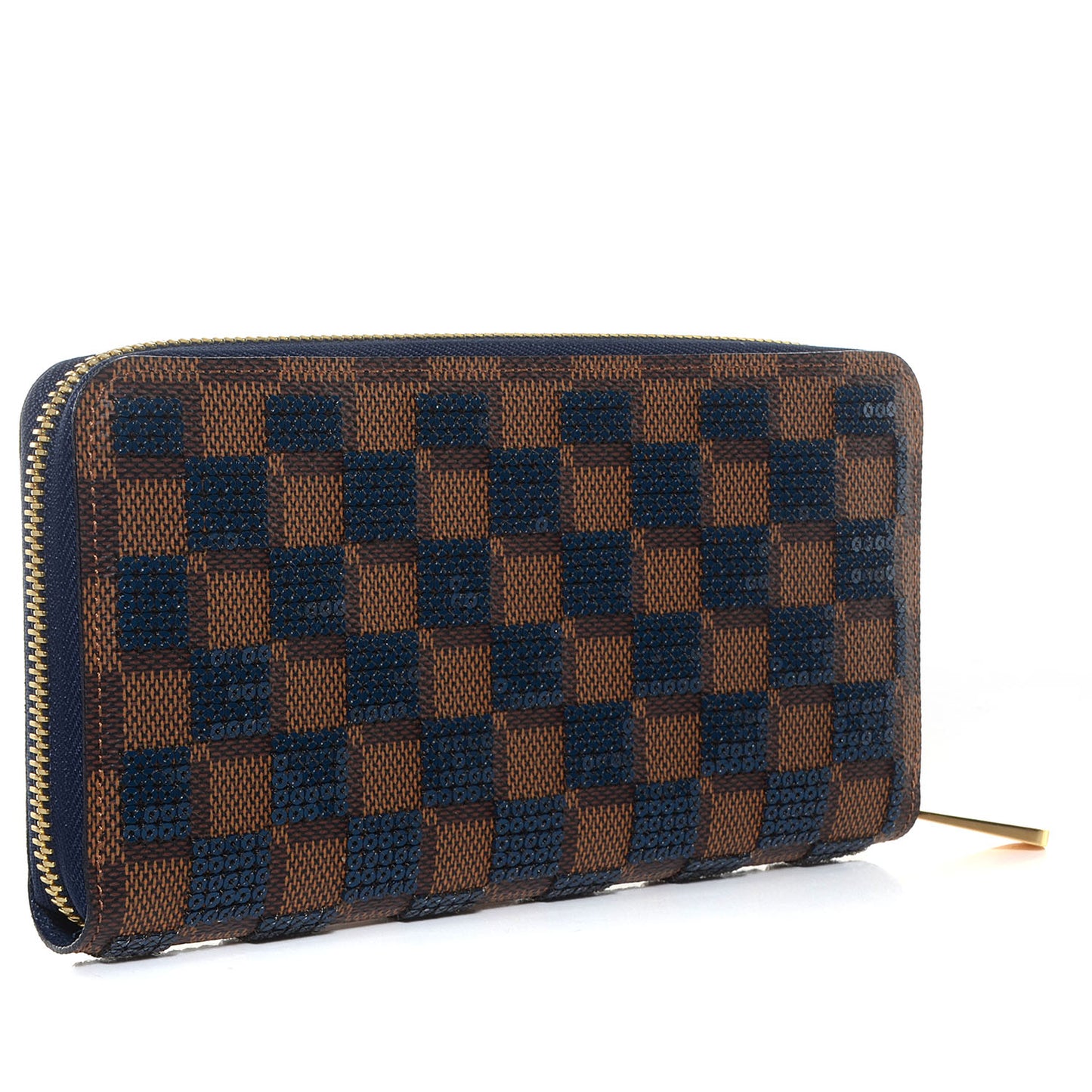 Damier Paillettes Zippy Wallet Blue