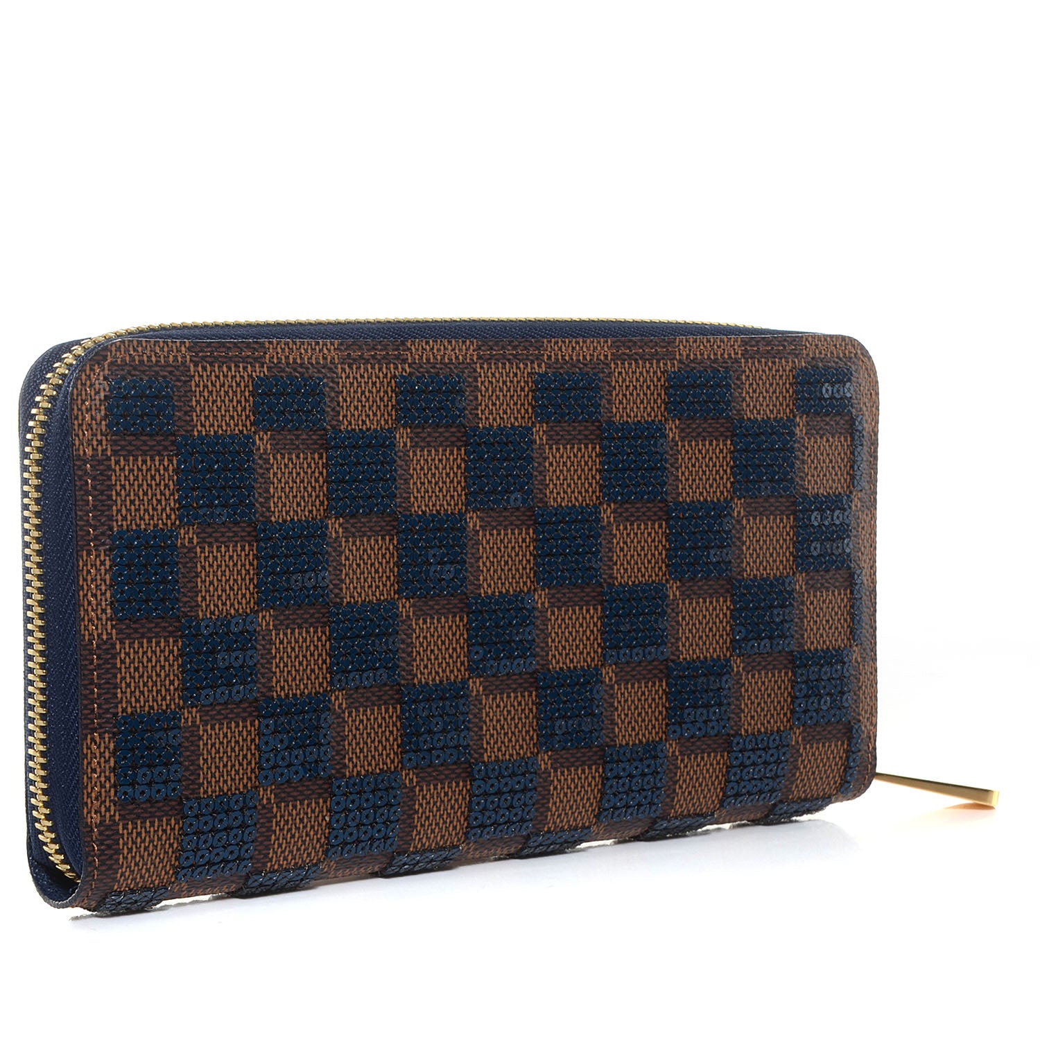 Louis Vuitton Damier Paillettes Zippy Wallet Blue 3 of 7