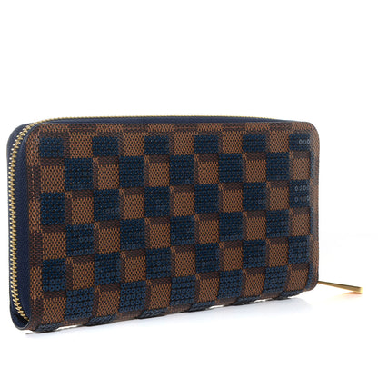 Louis Vuitton Damier Paillettes Zippy Wallet Blue 3 of 7