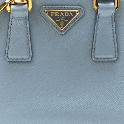 Prada Saffiano Micro Galleria Double Zip Tote Astrale 8 of 10