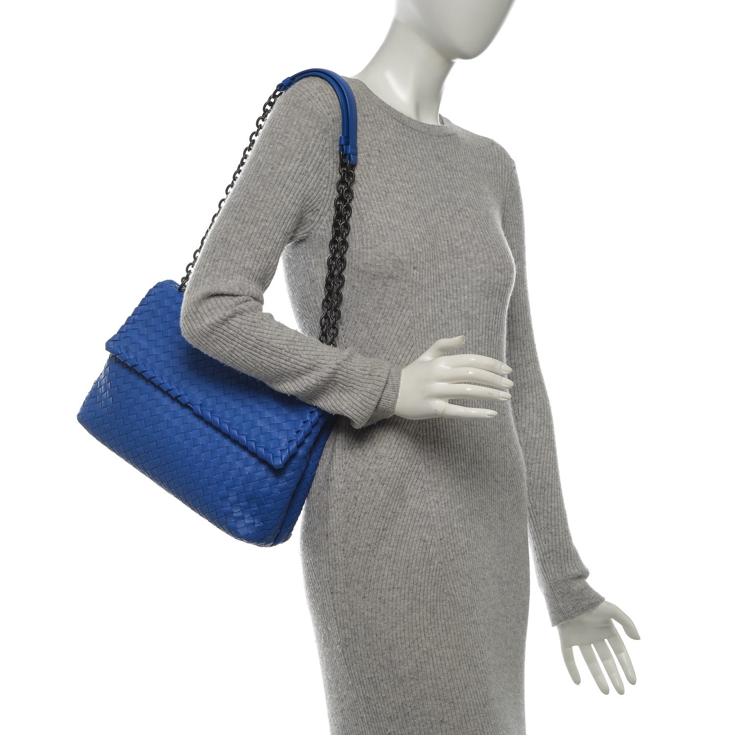 Bottega Veneta Nappa Intrecciato Medium Olimpia Bag Blue Royal 2 of 8