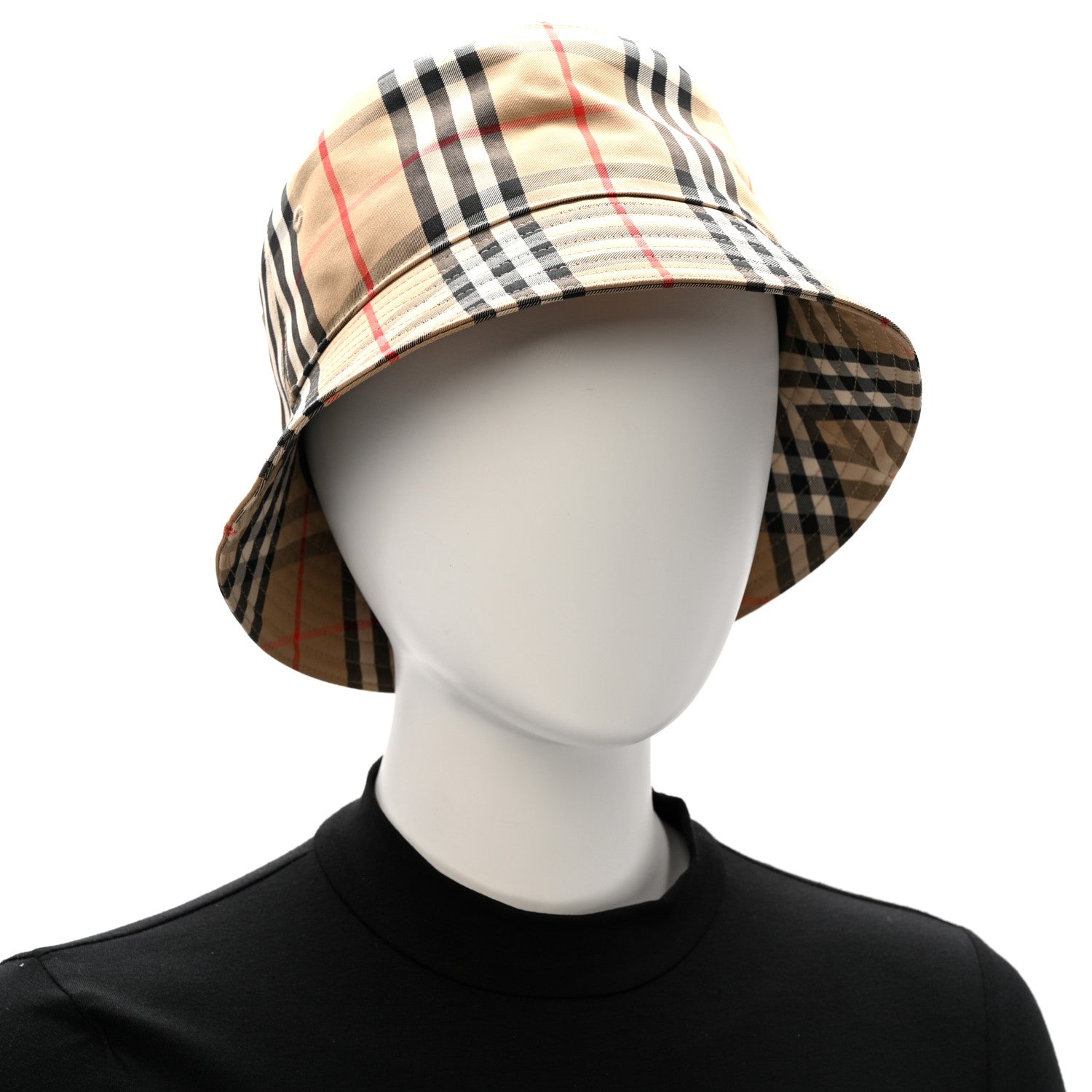 Burberry Technical Cotton Vintage Check Bucket Hat L Archive Beige 2 of 9