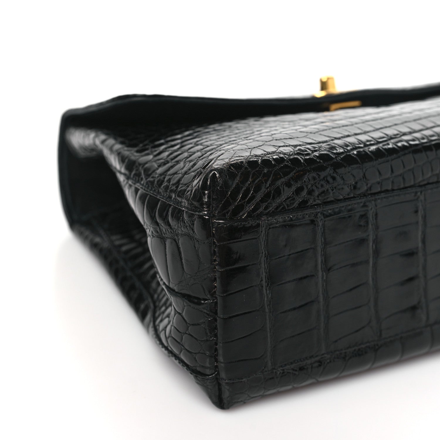 Chanel Alligator Medium Kelly Flap Black 9 of 10