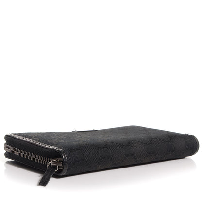 Gucci Monogram Metal Bar Zip Around Wallet Black 4 of 11