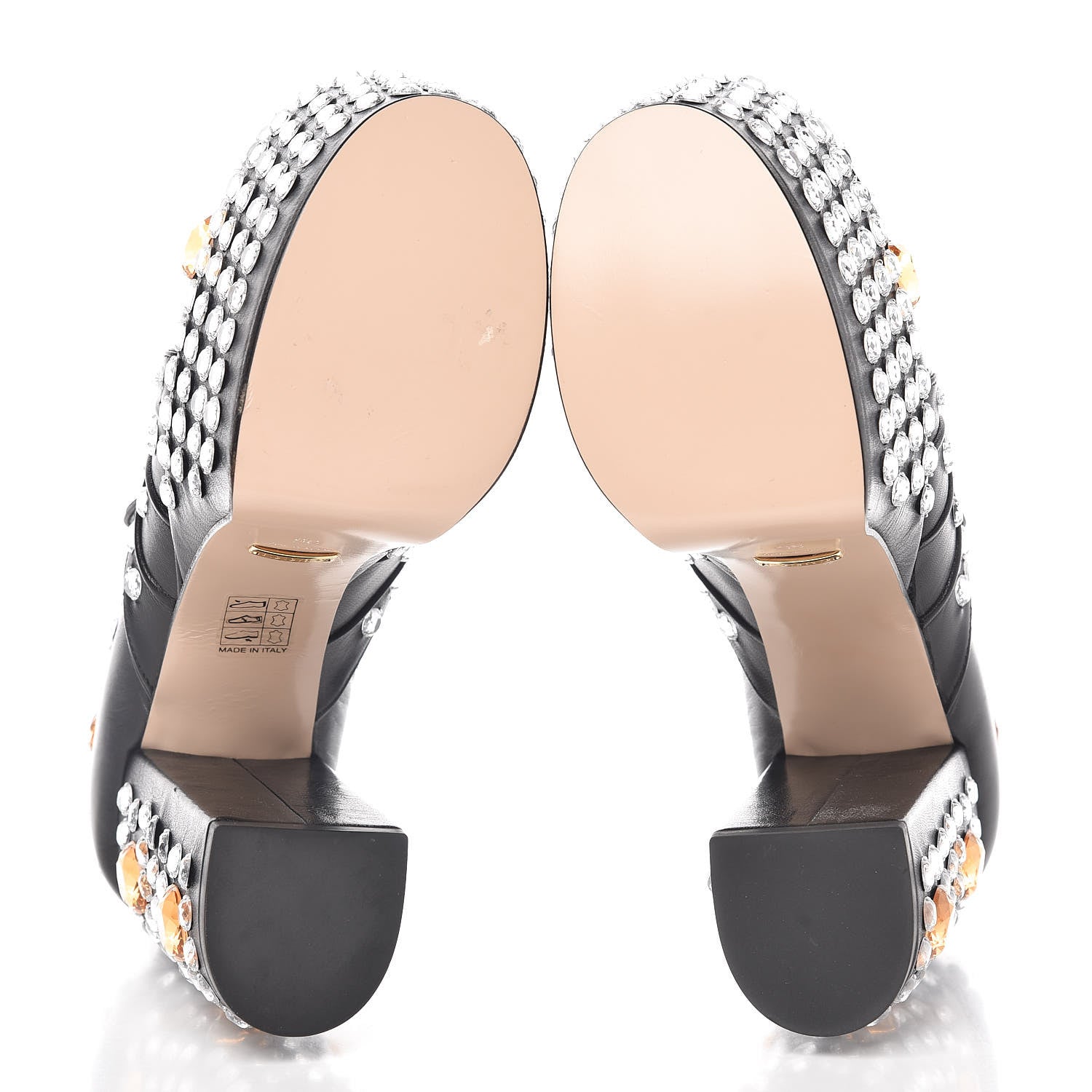 Gucci Malaga Kid Crystal Amilna Platform Loafer 35 Black 5 of 10