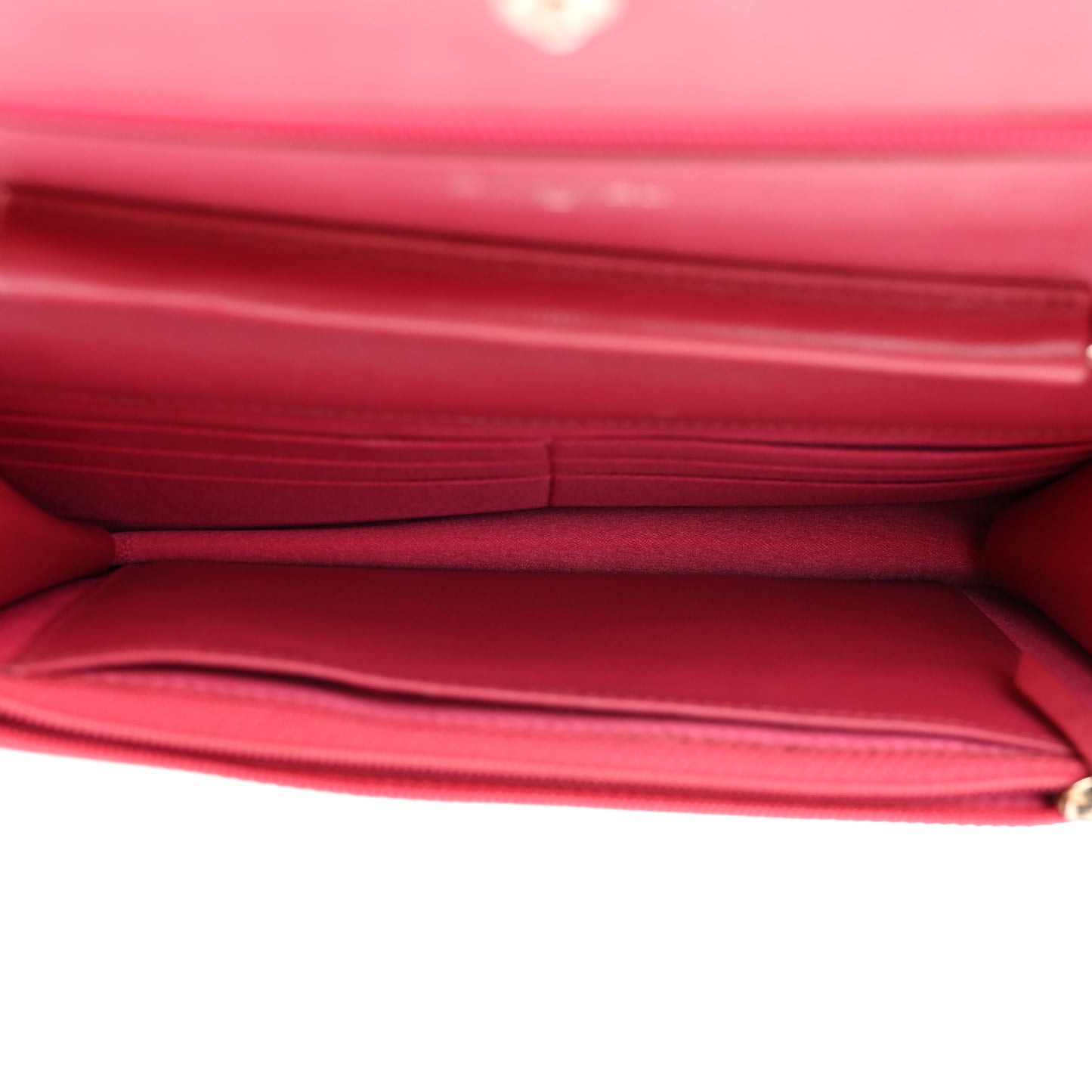 Patent Camellia Embossed Wallet on Chain WOC Rose
