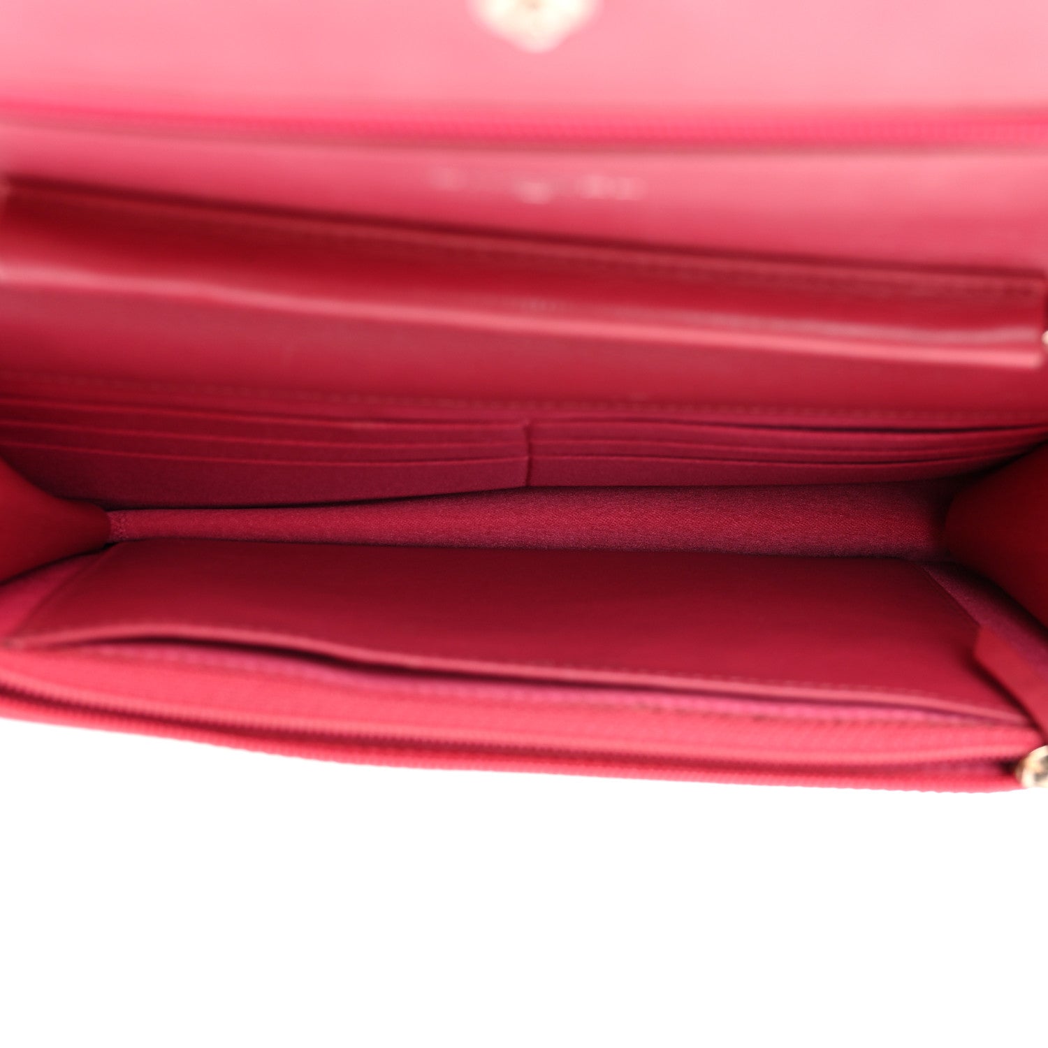 Chanel Patent Camellia Embossed Wallet on Chain WOC Rose 5 of 24