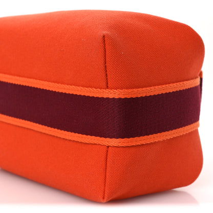 Hermes Canvas Small Bride-A-Brac Pouch Orange Burgundy 9 of 9
