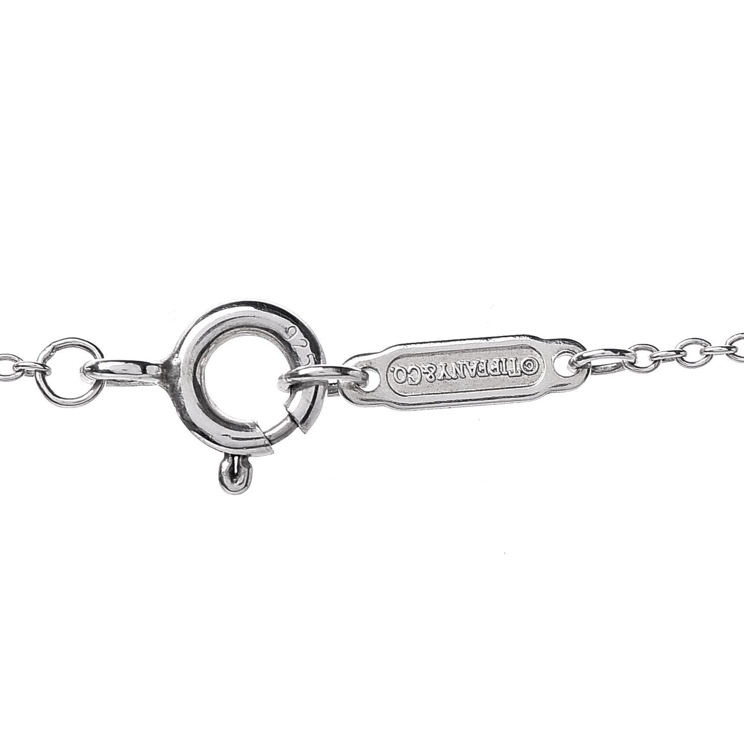 Tiffany Sterling Silver Diamond Small Daisy Key Pendant Necklace 6 of 8