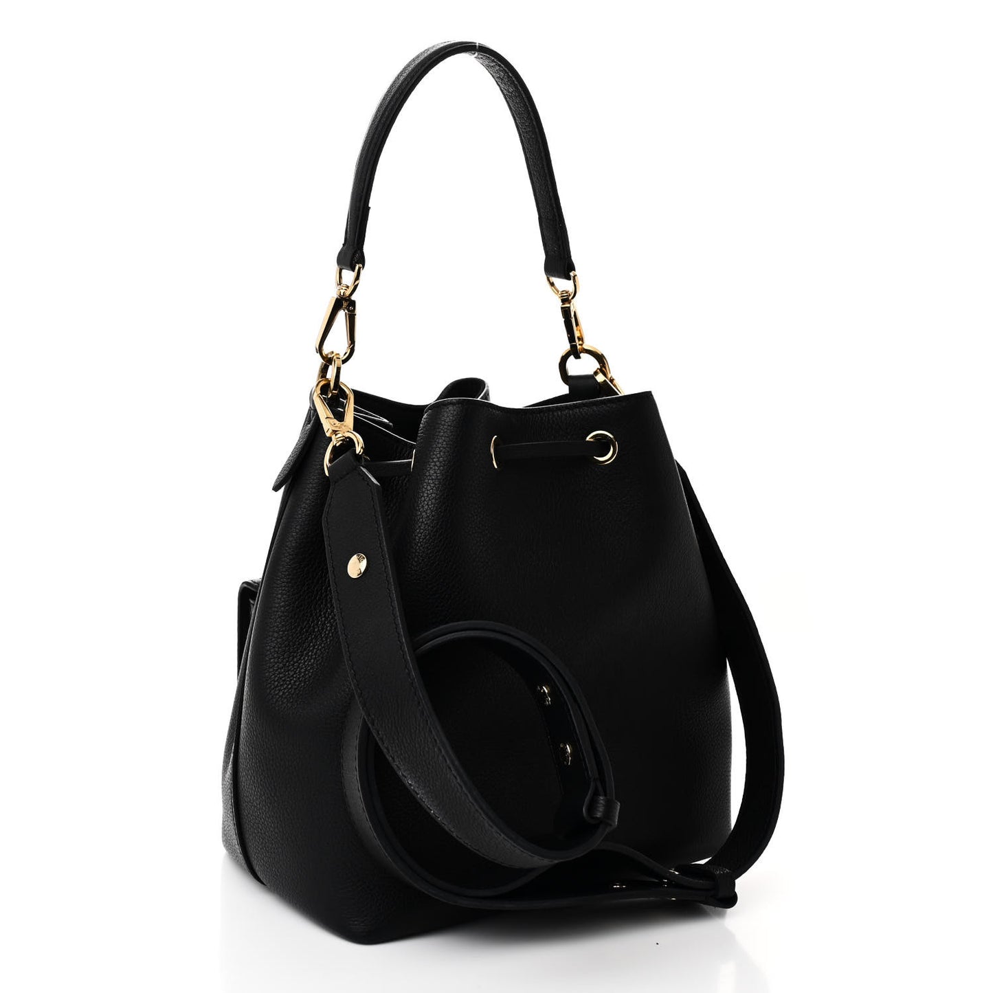 Calfskin Lockme Bucket MM Black