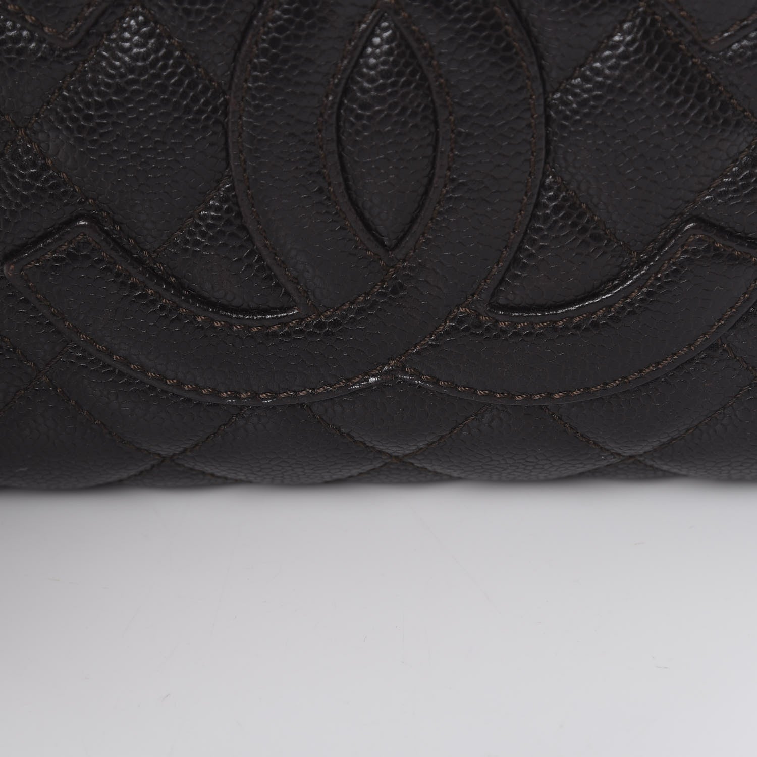 Chanel Caviar Petit Shopping Tote PST Dark Brown 13 of 15