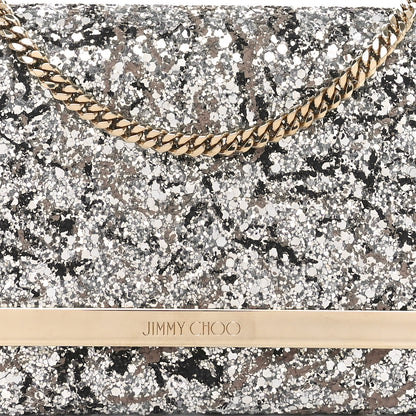 Jimmy Choo Glitter Milla Wallet on Chain Silver 7 of 9