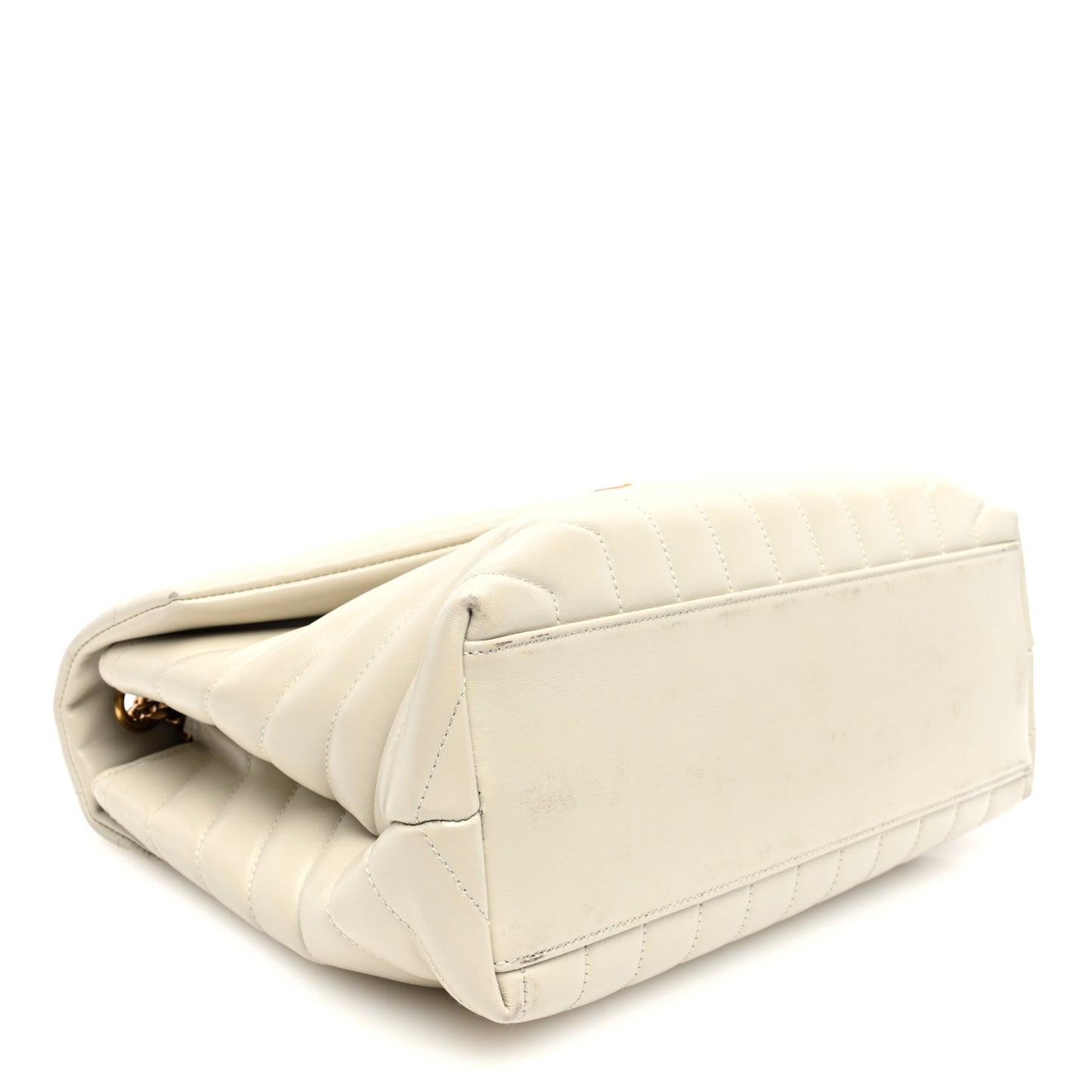 Calfskin Y Quilted Monogram Medium Loulou Chain Satchel Crema Soft