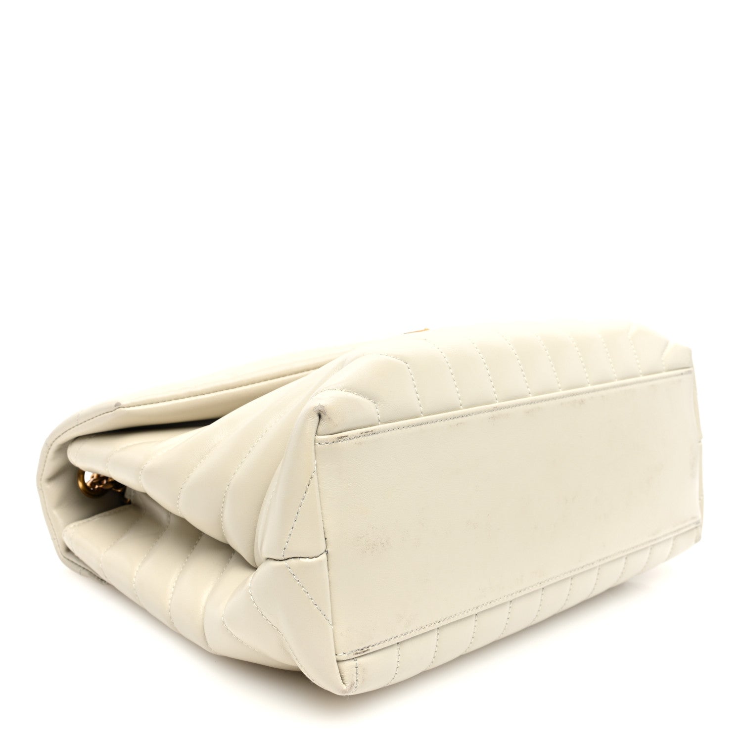 Saint Laurent Calfskin Y Quilted Monogram Medium Loulou Chain Satchel Crema Soft 4 of 10
