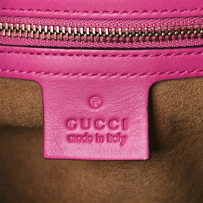 Gucci GG Supreme Monogram Moon Calfskin Small Boston Beige Ebony Hibiscus Red New Rosette 6 of 10