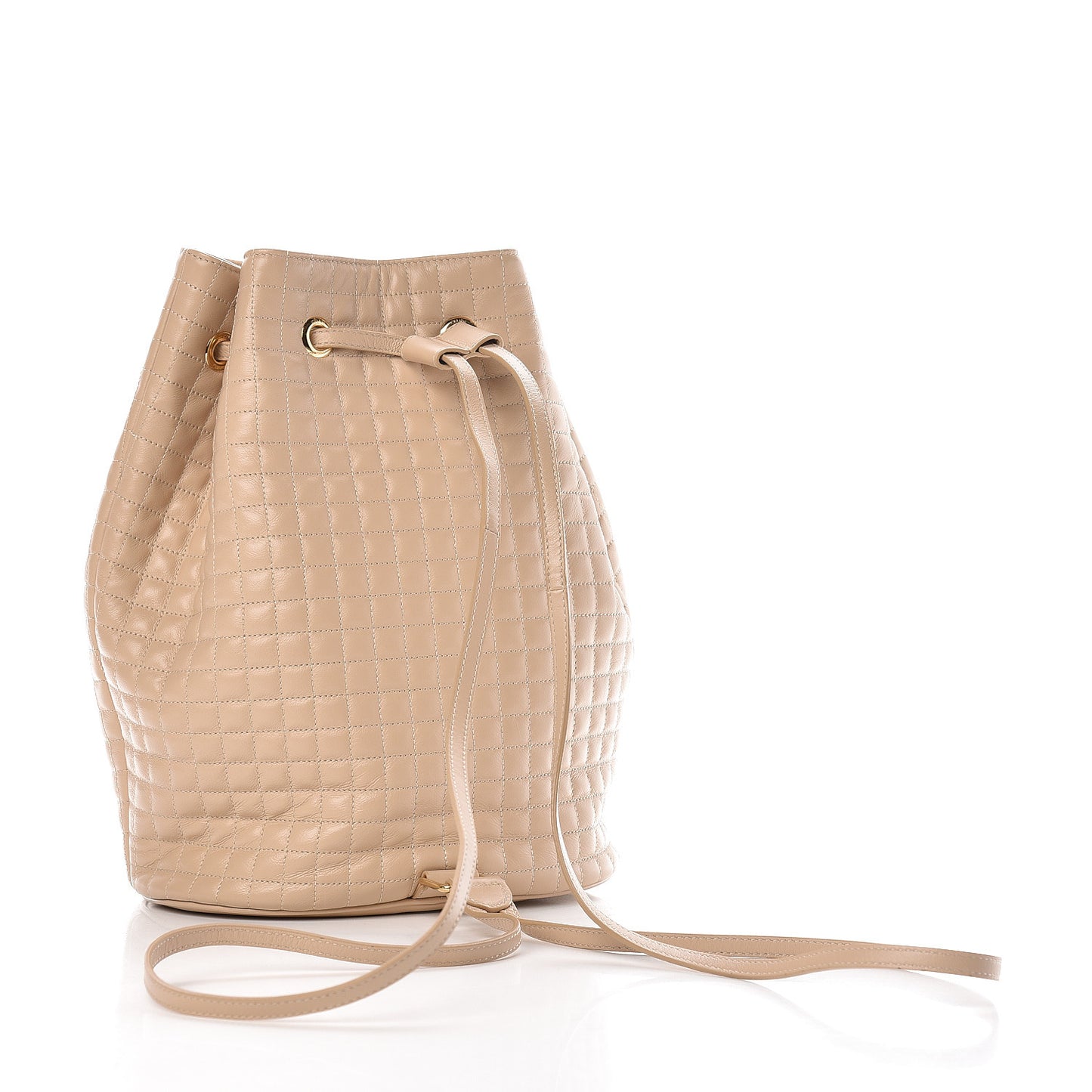 Calfskin Quilted Small C Backpack Nude
