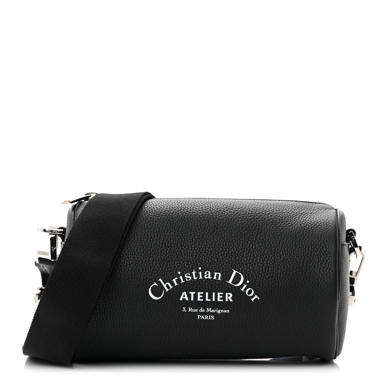 Christian Dior HOMME Grained Calfskin Mens Roller Pouch Black 1 of 12