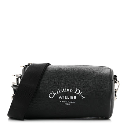 Christian Dior HOMME Grained Calfskin Mens Roller Pouch Black 1 of 12