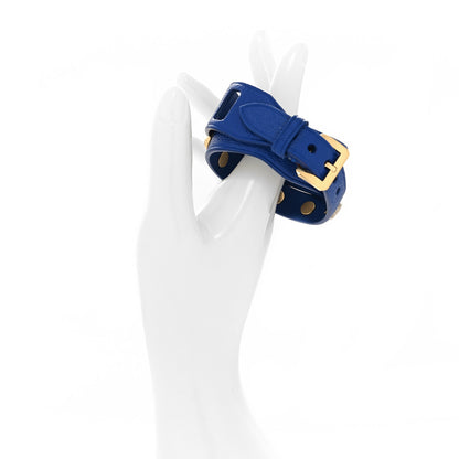 Louis Vuitton Goatskin Spike It Wrap Bracelet Blue 2 of 5