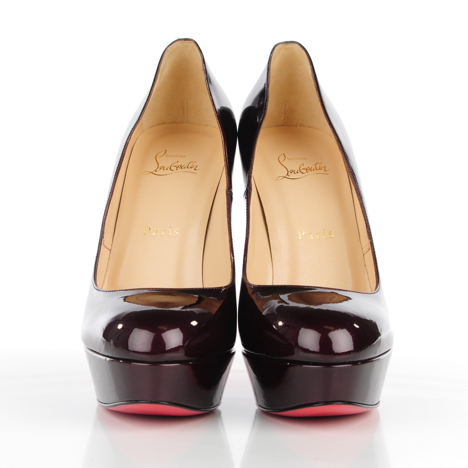 Christian Louboutin Metallic Patent Bianca 140 Pumps 39.5 Oxblood 2 of 8