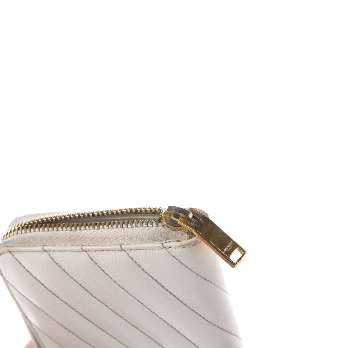 Grain De Poudre Matelasse Chevron Monogram Zip Around Wallet Porcellana
