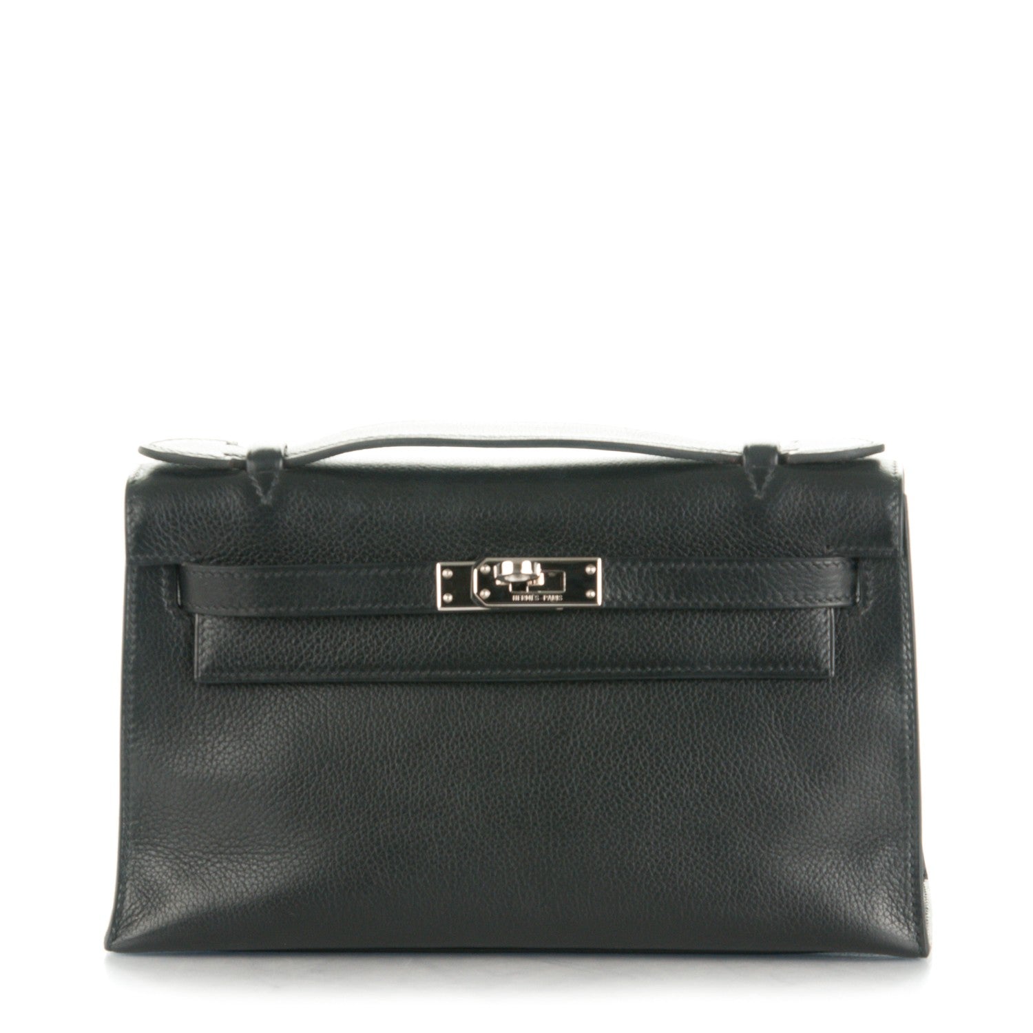Hermes Evergrain Kelly Pochette Clutch Black 1 of 18