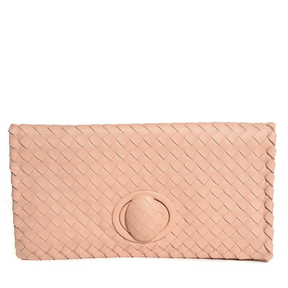 Bottega Veneta Nappa Intrecciato Turnlock Clutch Flamingo 1 of 7