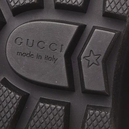 Gucci Tweed GG Monogram Lace Up Combat Ankle Boots 36 Black 6 of 9