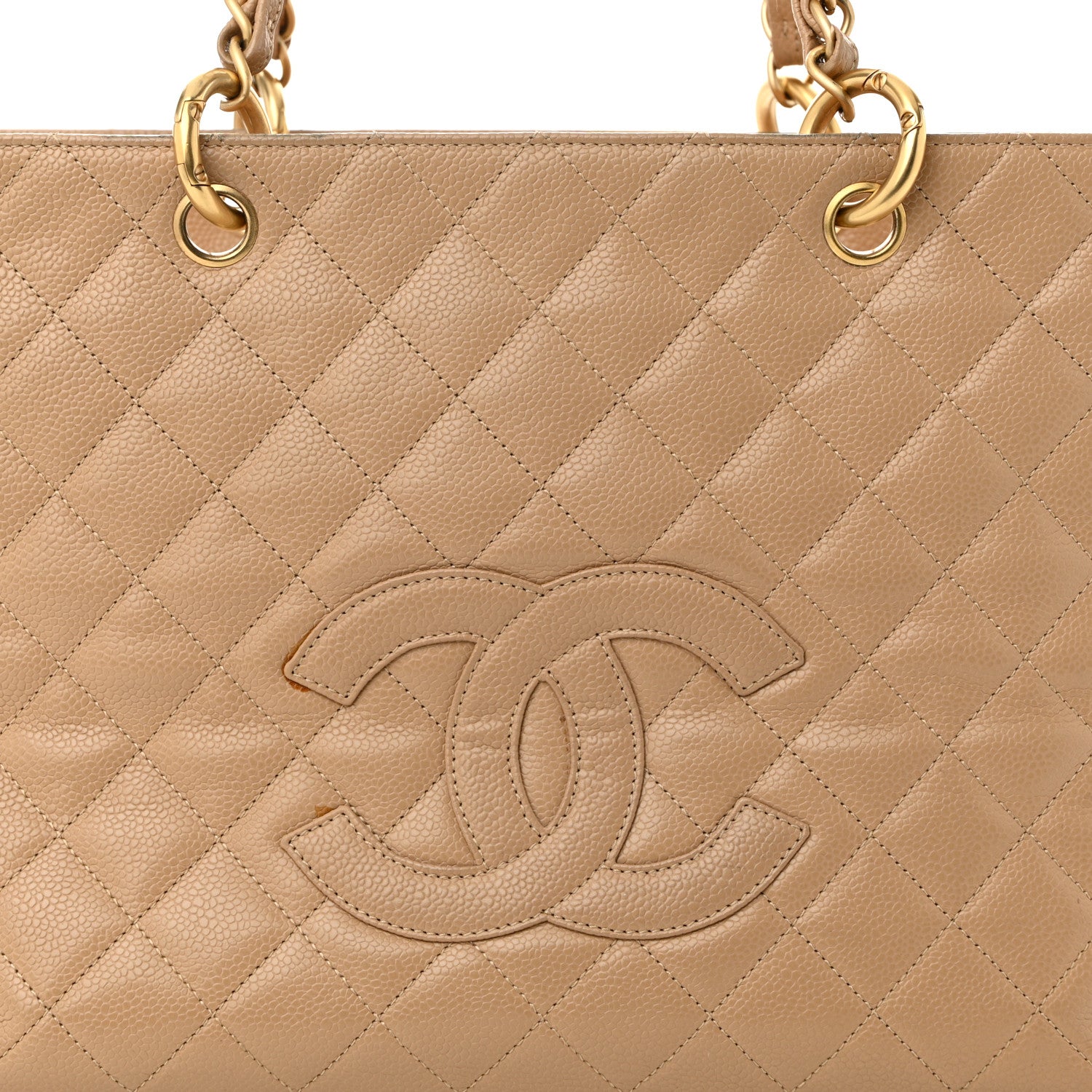 Chanel Caviar Quilted Grand Shopping Tote GTT Beige 9 of 13