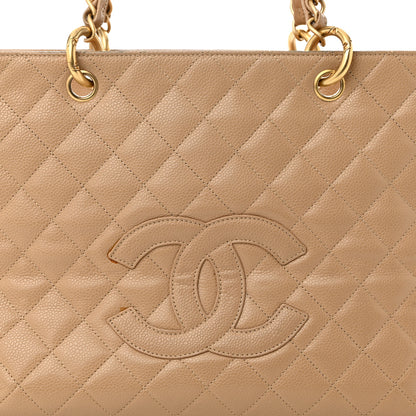 Chanel Caviar Quilted Grand Shopping Tote GTT Beige 9 of 13