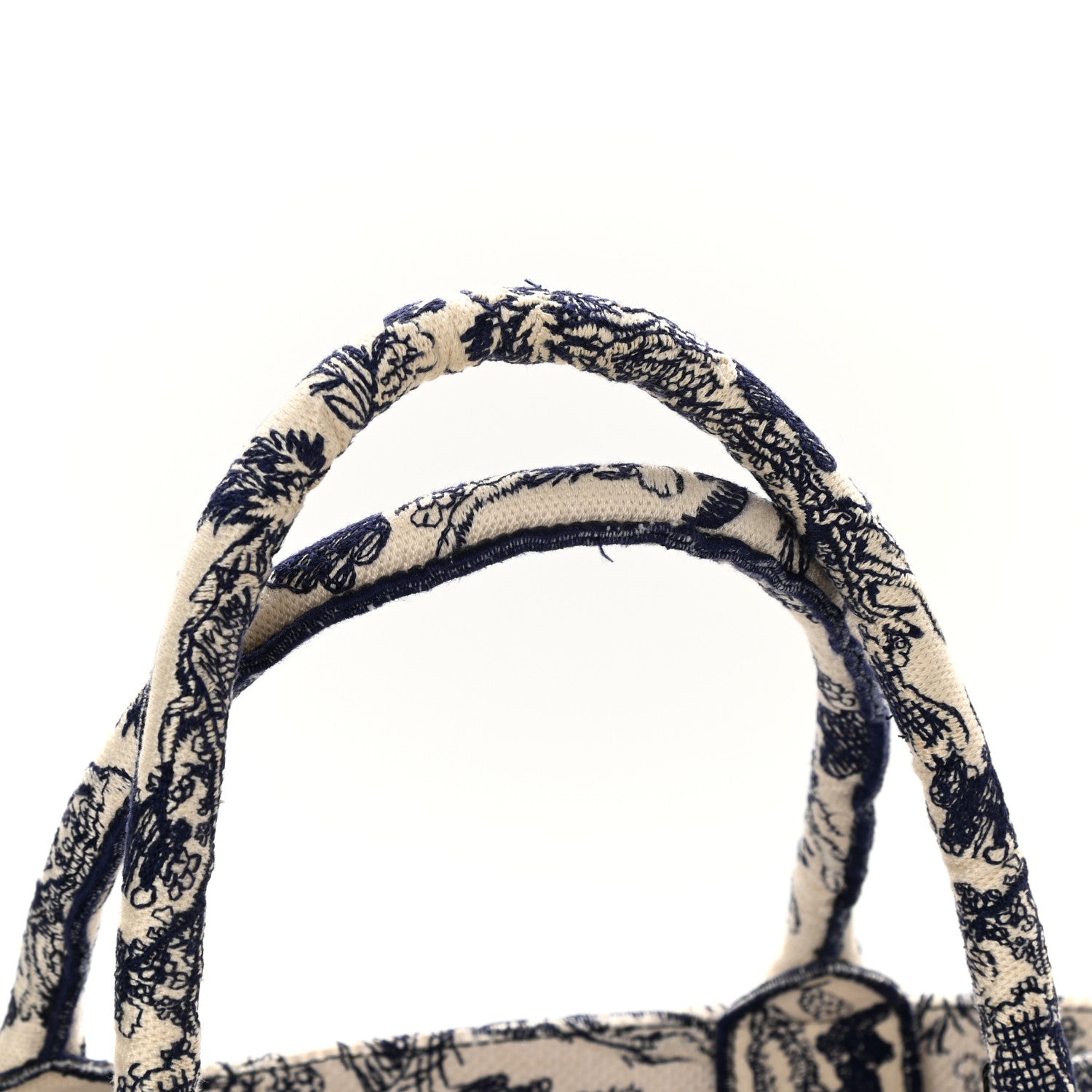 Christian Dior Canvas Embroidered Medium Dioriviera Toile De Jouy Book Tote Blue 9 of 9