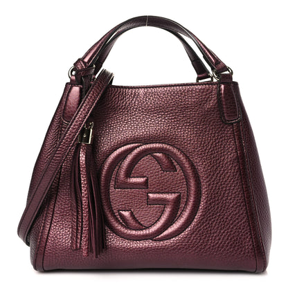 Gucci Metallic Cellarius Calfskin Small Soho Shoulder Bag Classic Burgundy 1 of 9