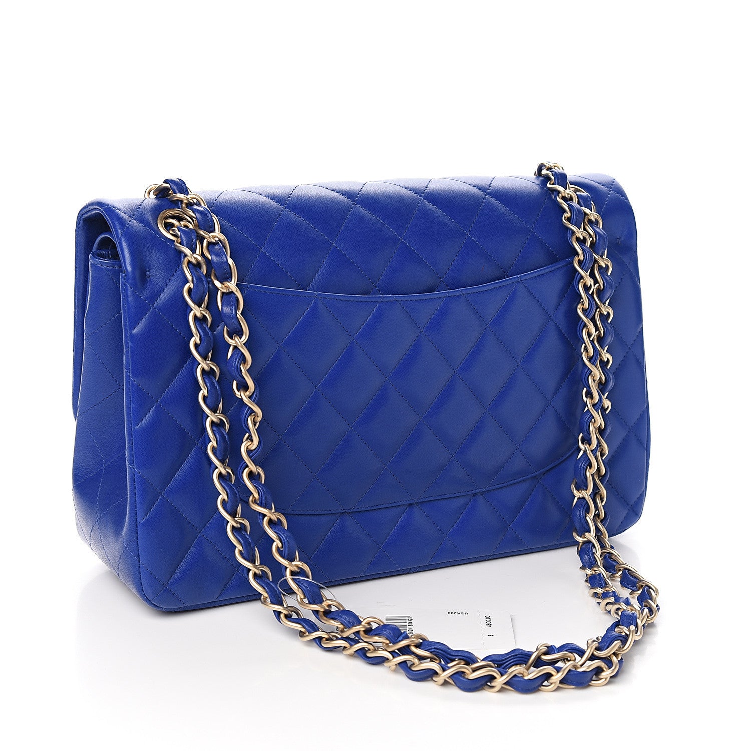 Chanel Lambskin Quilted Jumbo Double Flap Blue 2 of 10