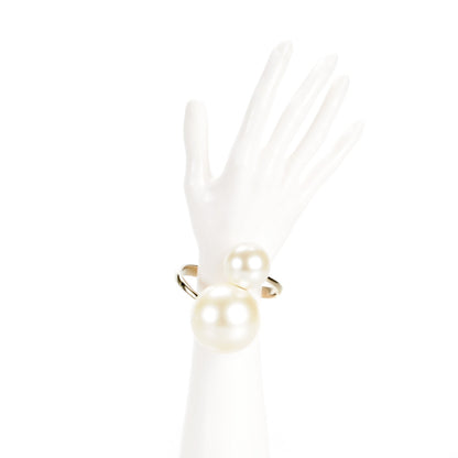 Chanel Double Pearl Cuff Gold 2 of 6