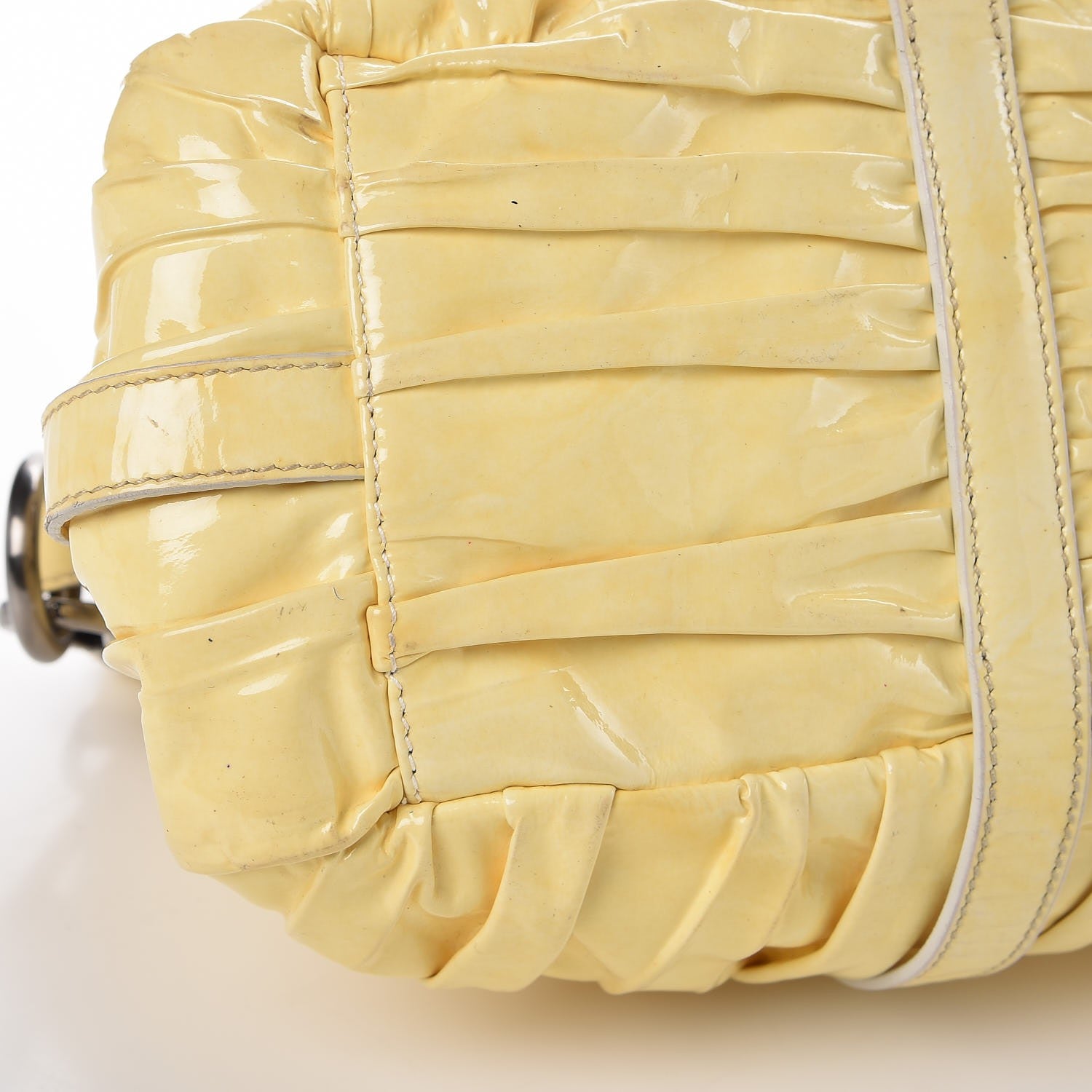 Prada Vernice Dressy Gaufre Shopping Satchel White 13 of 17