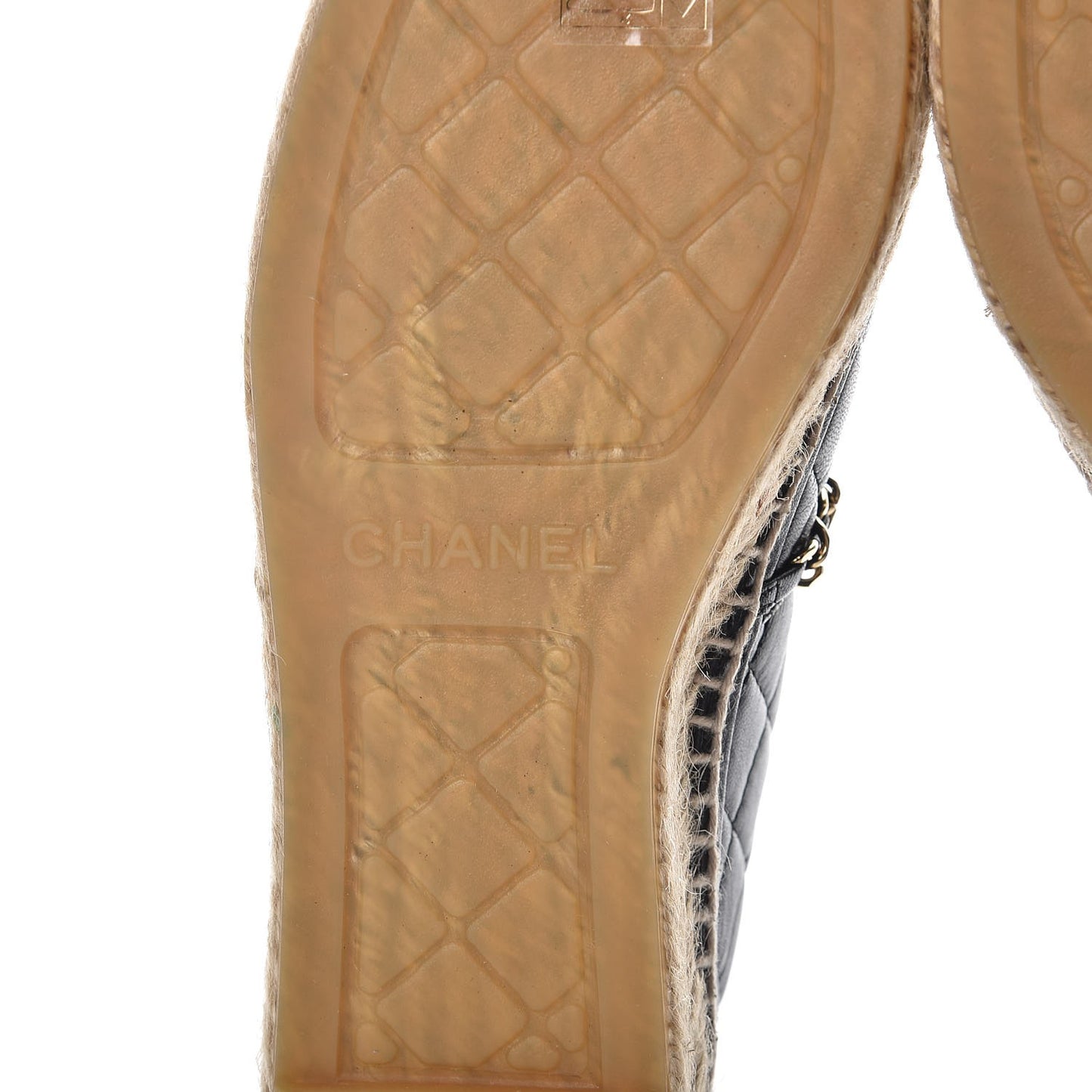 Lambskin Quilted CC Chain Espadrilles 36 Black
