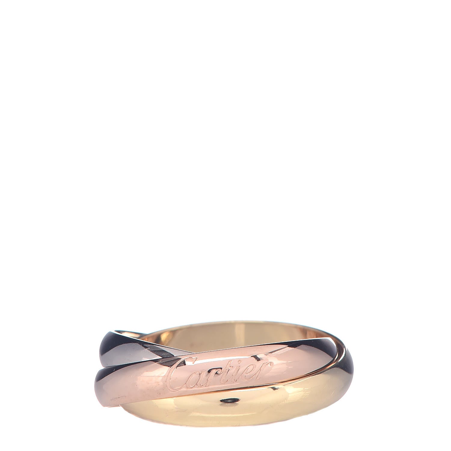 Cartier 18K Pink Yellow White Gold Small Trinity Ring 47 4.25 1 of 5